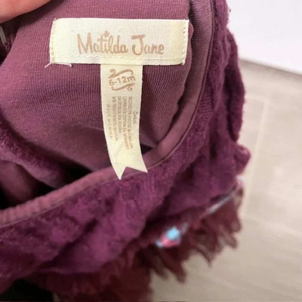 Matilda Jane Purple Tulle Sweater Soiree Dress 6-12 Months